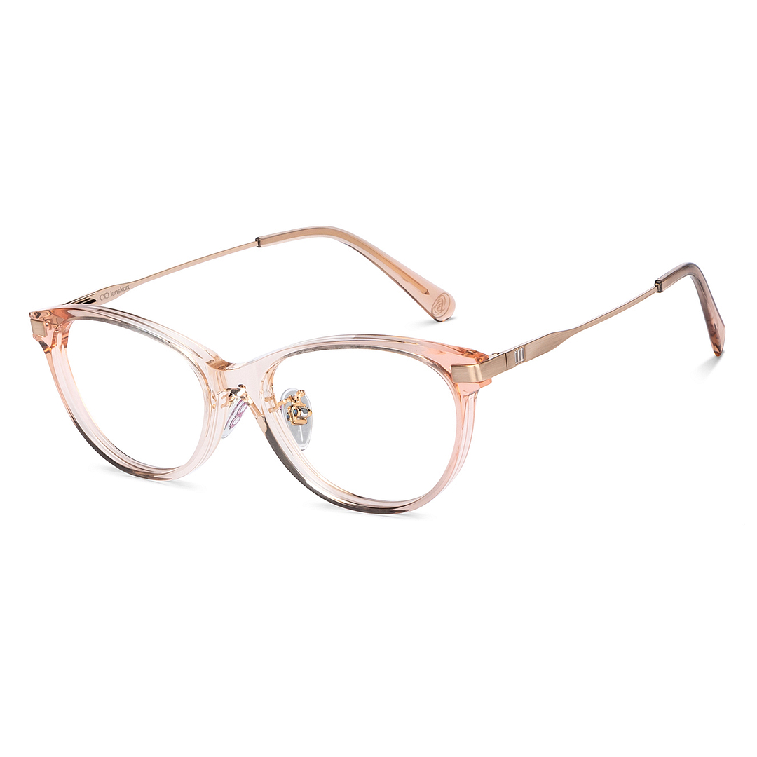 Lenskart Brown Transparent Full Rim Cat Eye left side