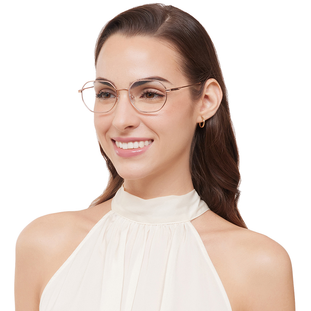 Lenskart Air Online Gold Full Rim Geometric left side