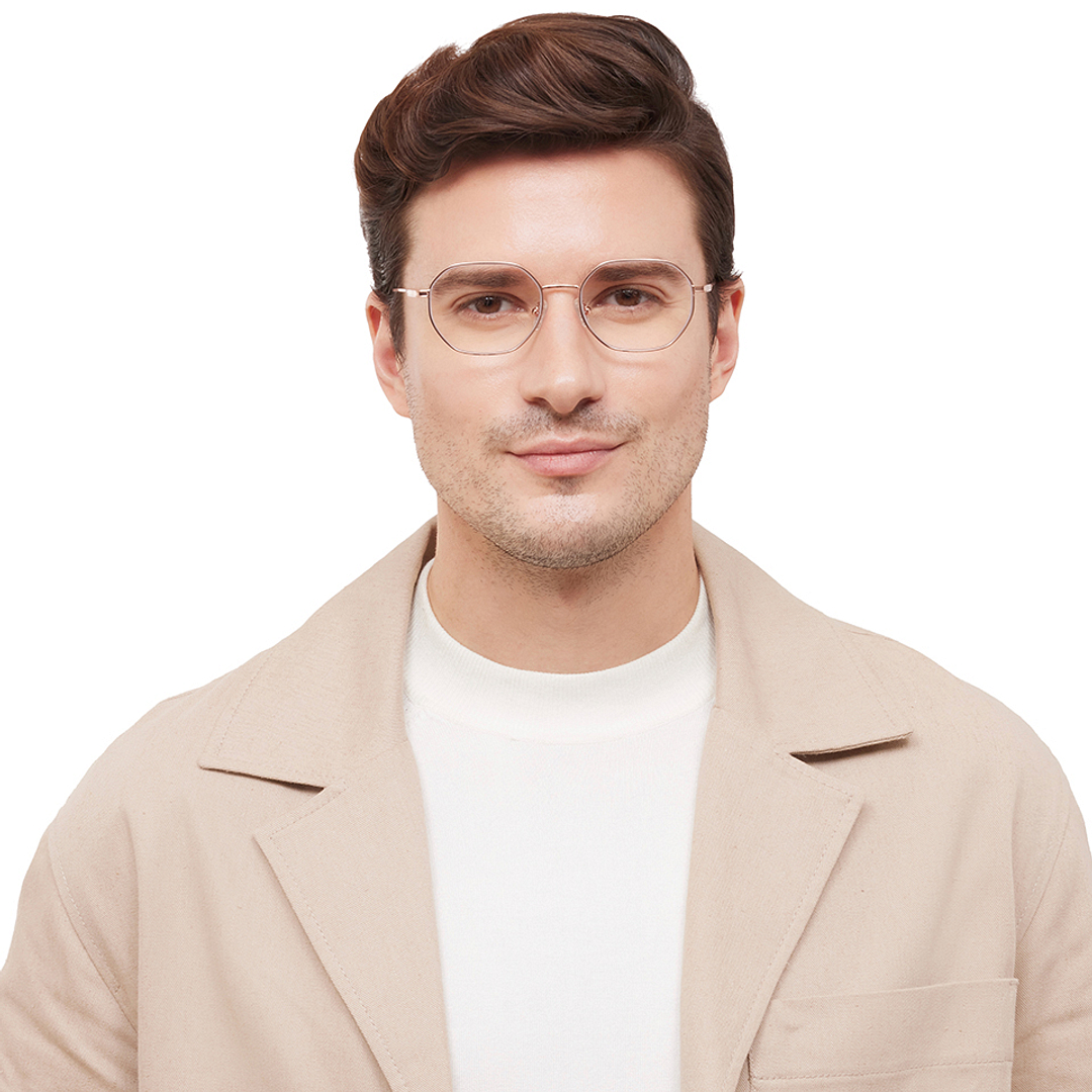 Lenskart Air Online Gold Full Rim Geometric left side