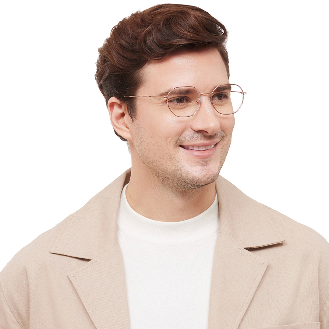 Lenskart Air Online Gold Full Rim Geometric right side