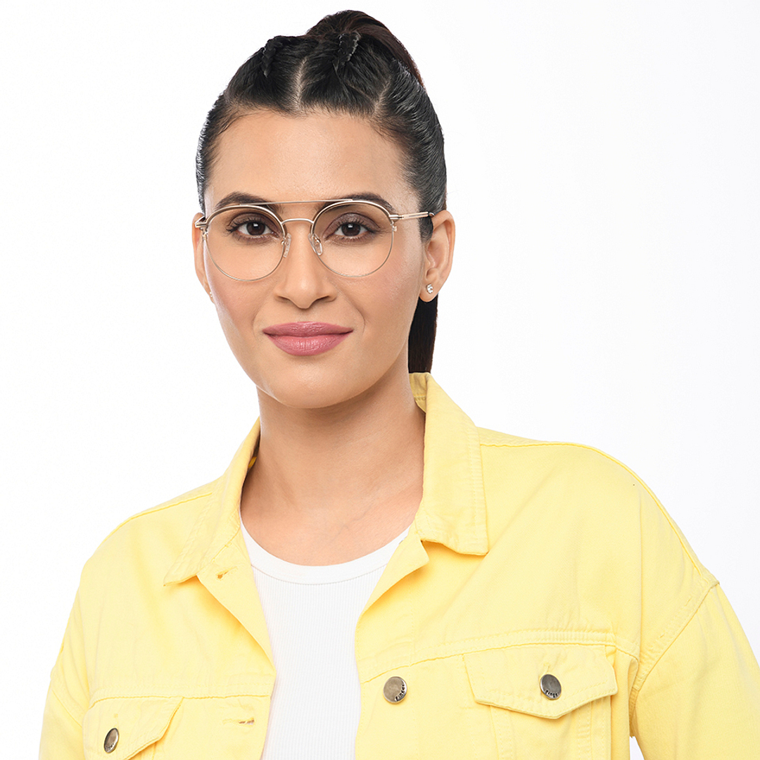 Lenskart Studio Online Gold Full Rim Round right side