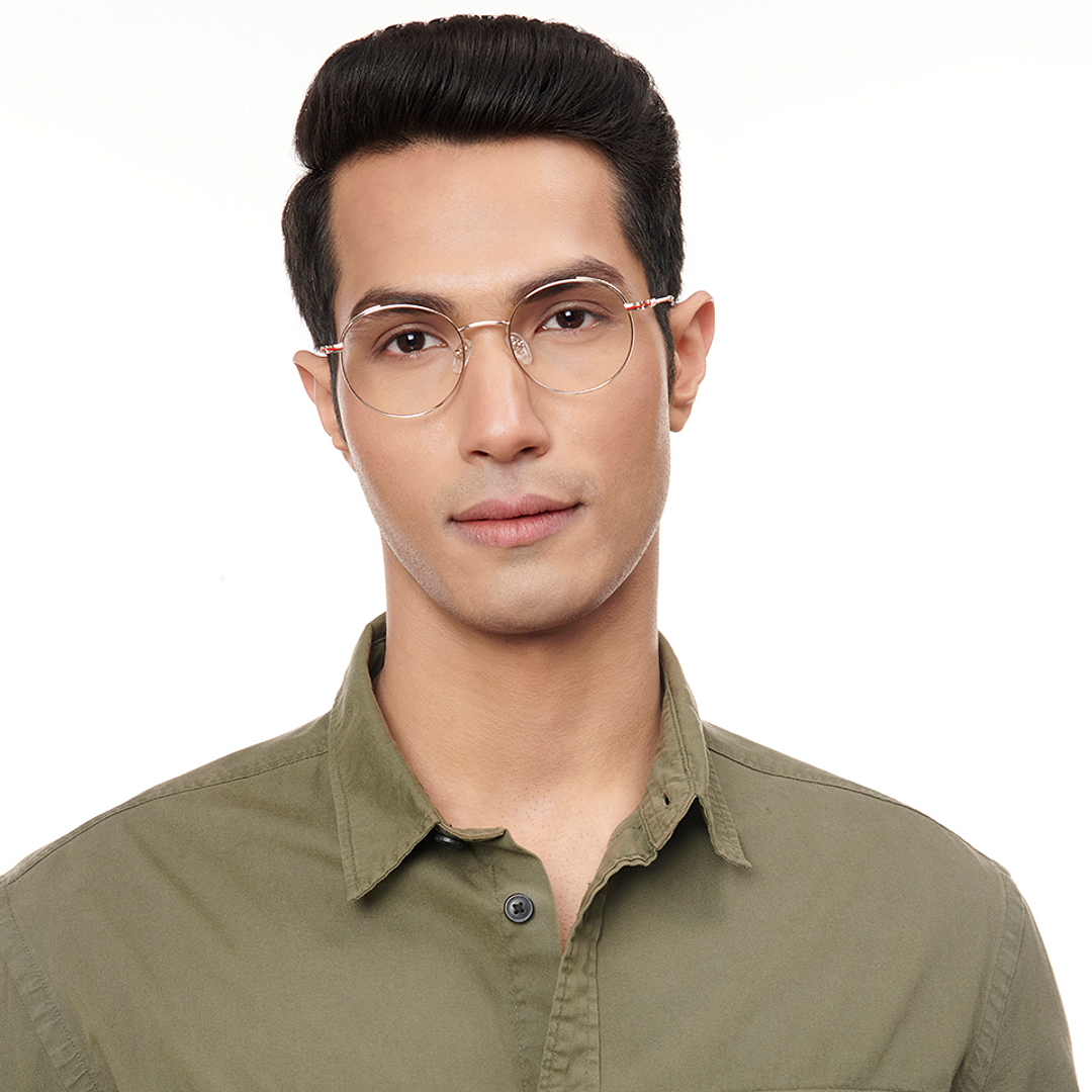 Lenskart Studio Online Gold Full Rim Round right side