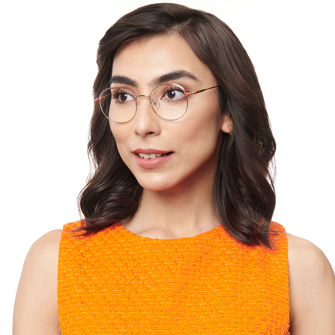 Lenskart Studio Online Gold Full Rim Round left side