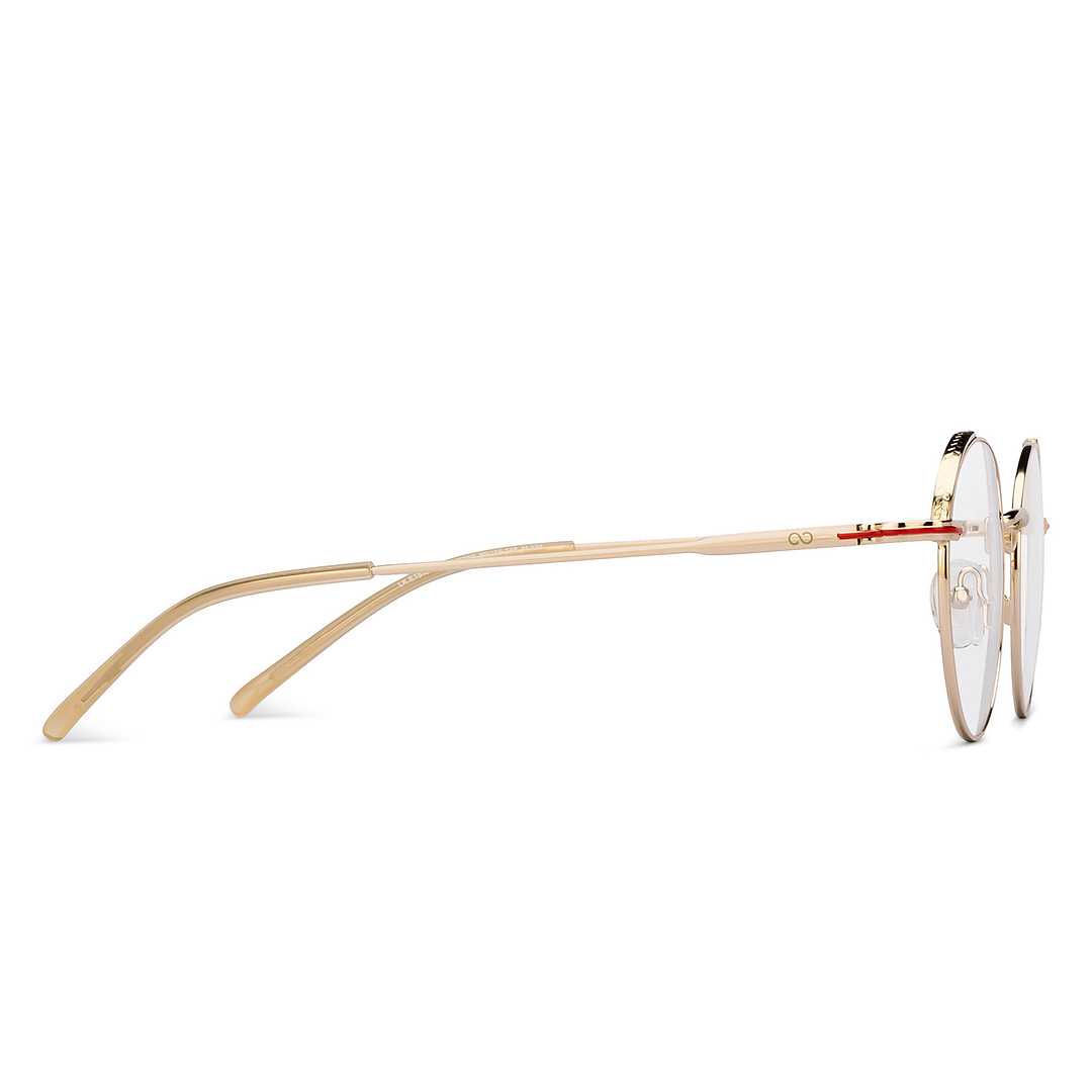 Lenskart Studio Online Gold Full Rim Round left side