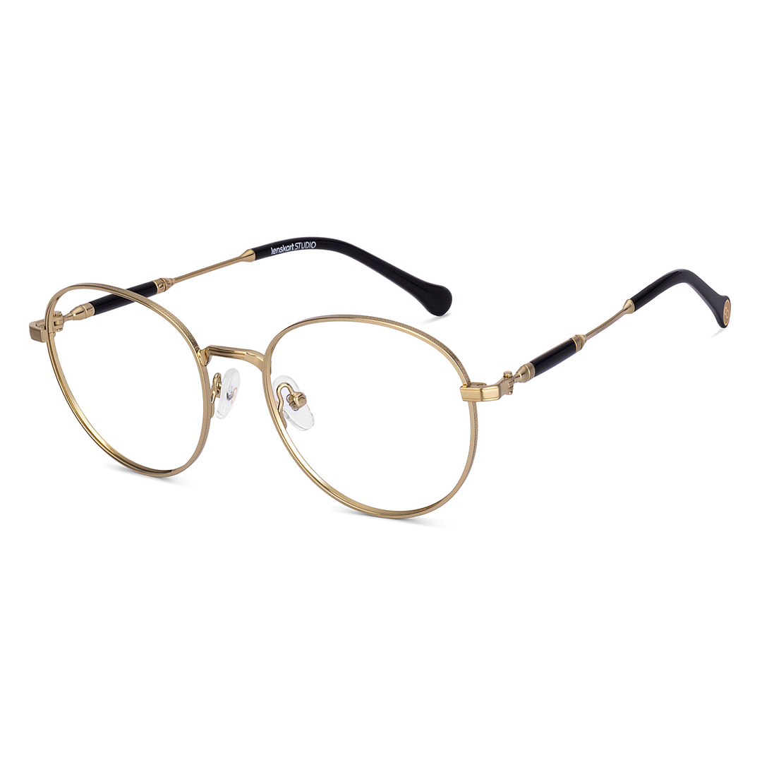 Lenskart Studio Online Gold Full Rim Round right side