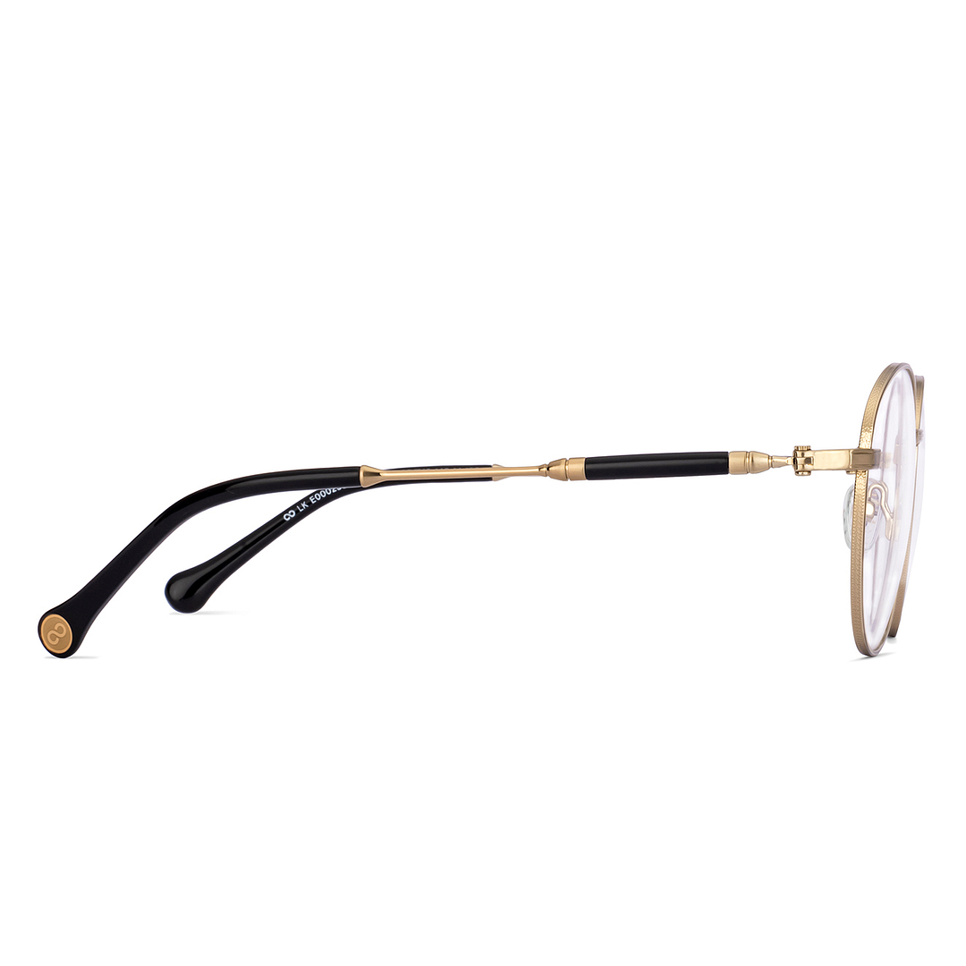 Lenskart Studio Online Gold Full Rim Round left side