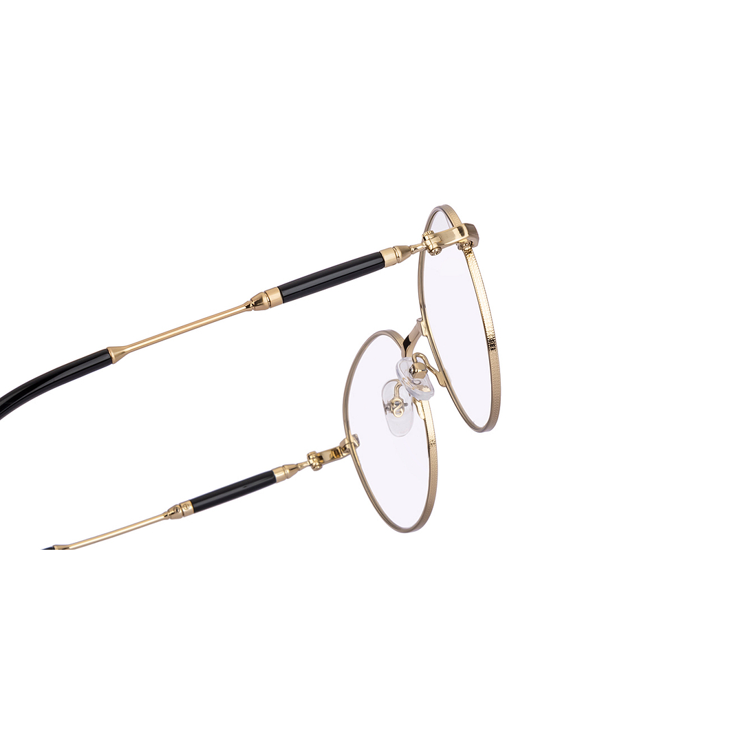 Lenskart Studio Online Gold Full Rim Round left side