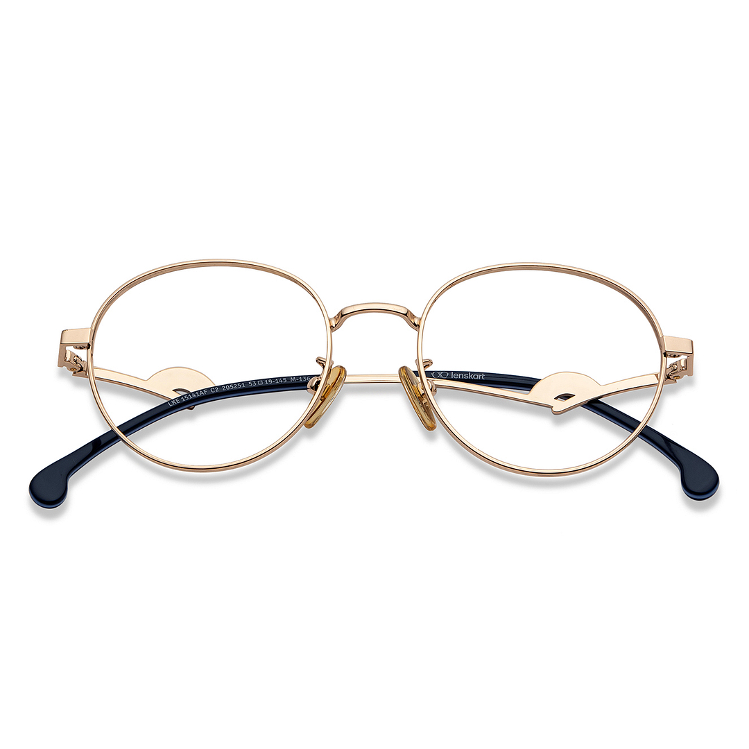 Lenskart Gold Full Rim Round left side