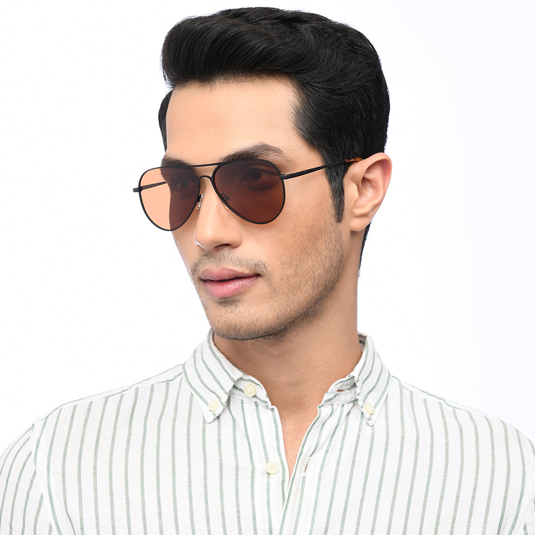 Vincent Chase Online Black Full Rim Aviator left side