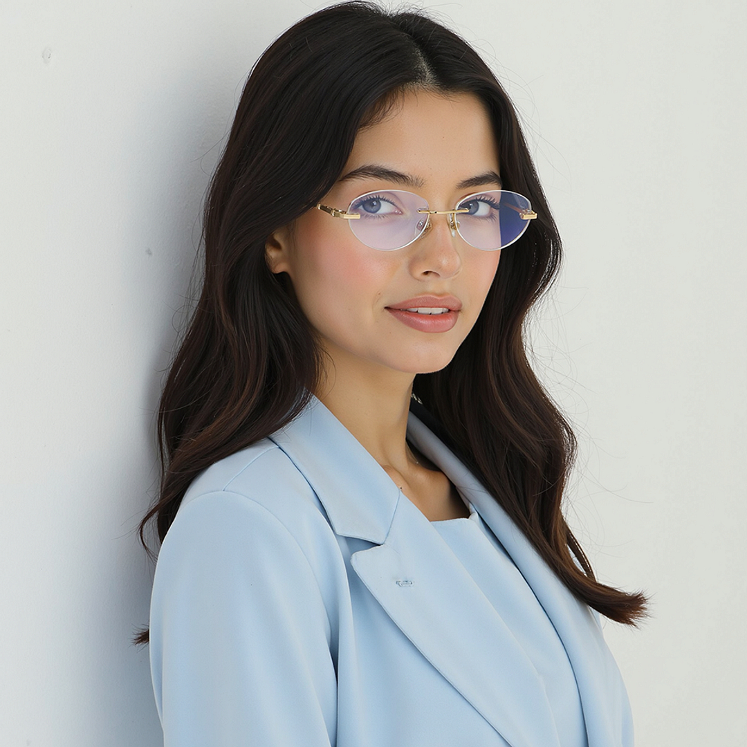 لينسكارت ذهب بدون حافة بيضاوي right side