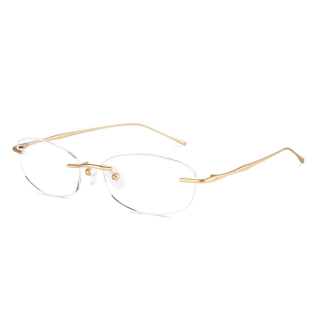 Lenskart Gold Rimless Round right side