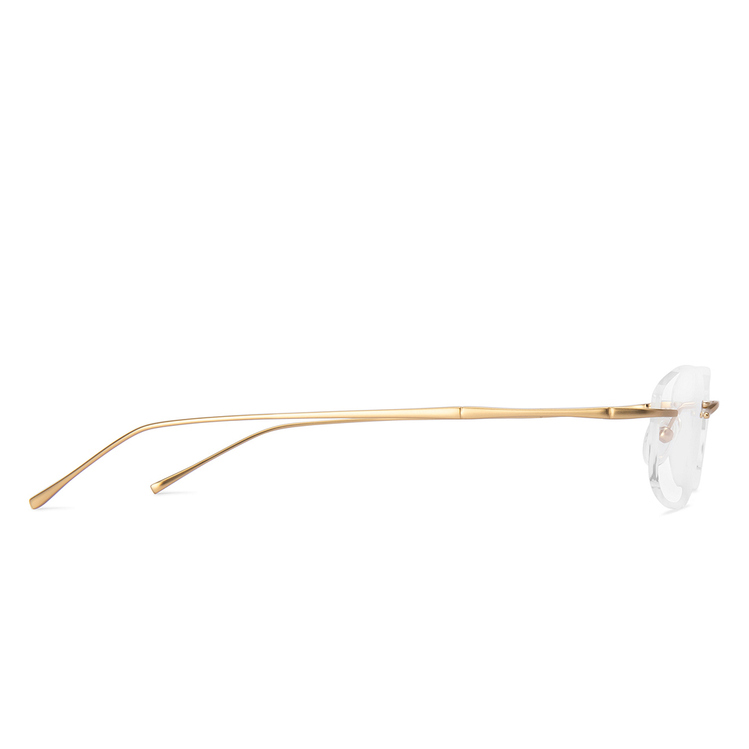 Lenskart Gold Rimless Round left side