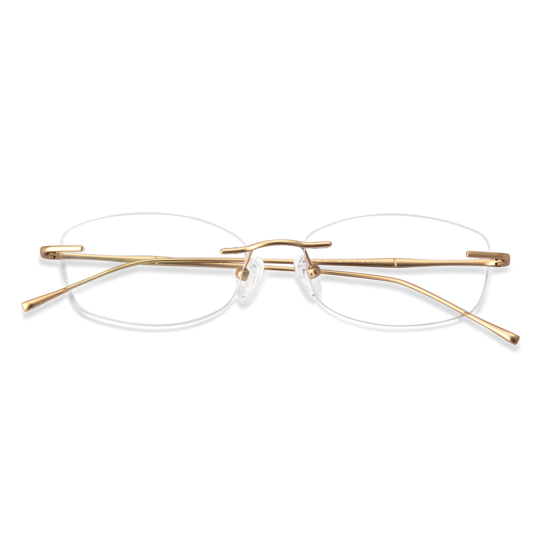 Lenskart Gold Rimless Round left side