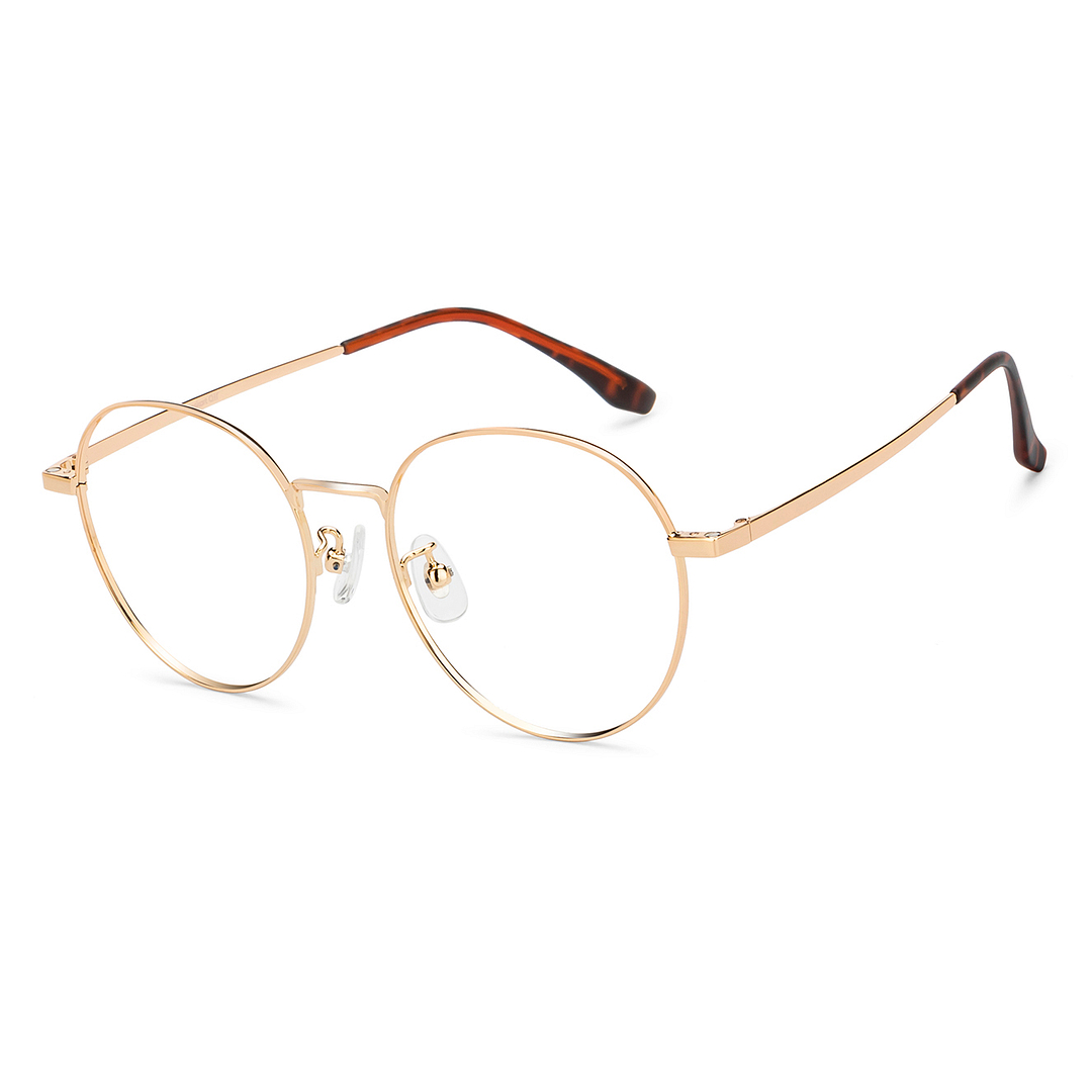 Lenskart Air Gold Full Rim Round left side