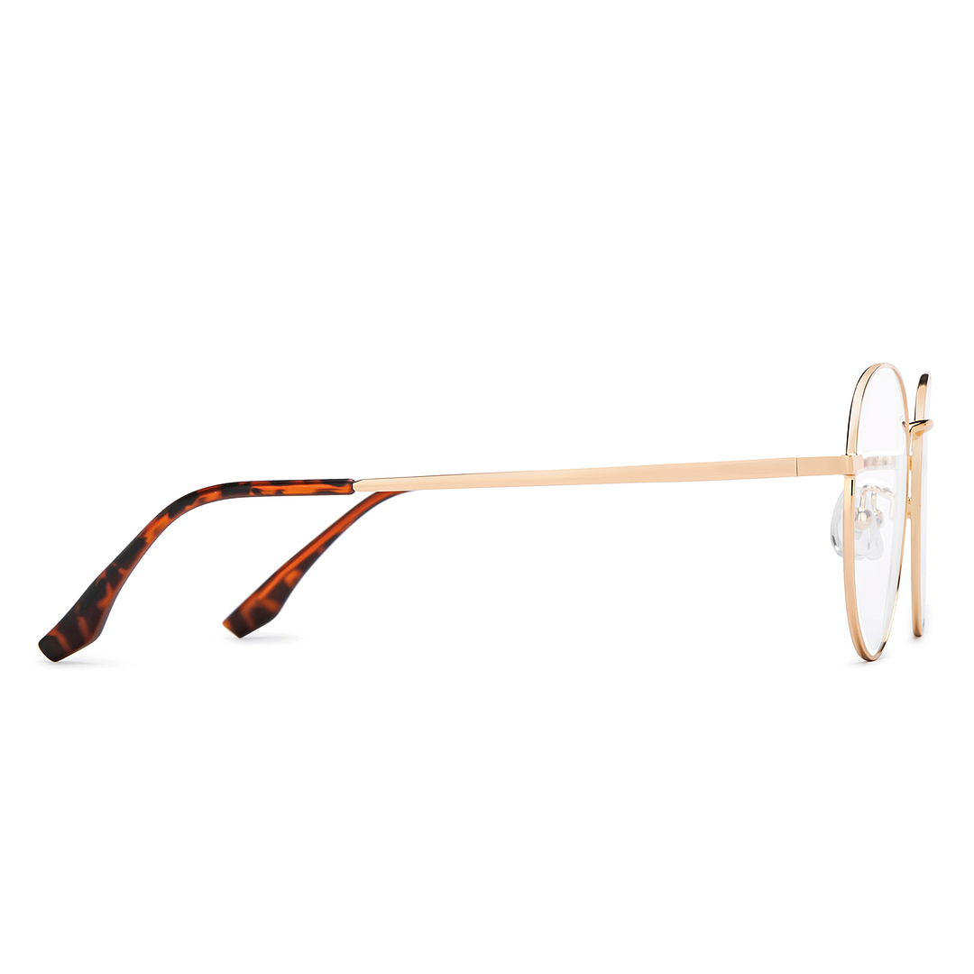 Lenskart Air Gold Full Rim Round left side