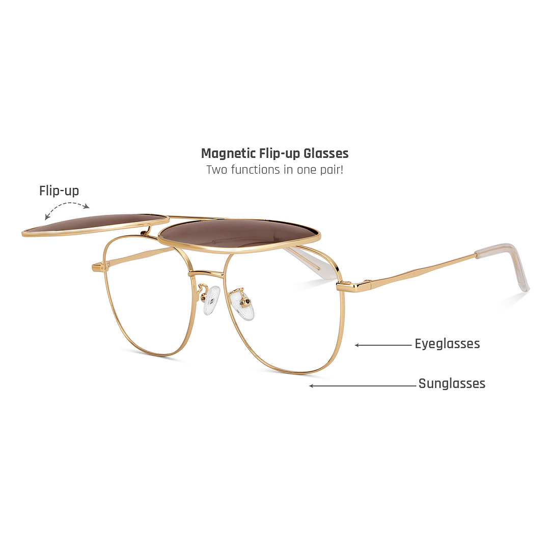 Lenskart Air Gold Full Rim Aviator left side