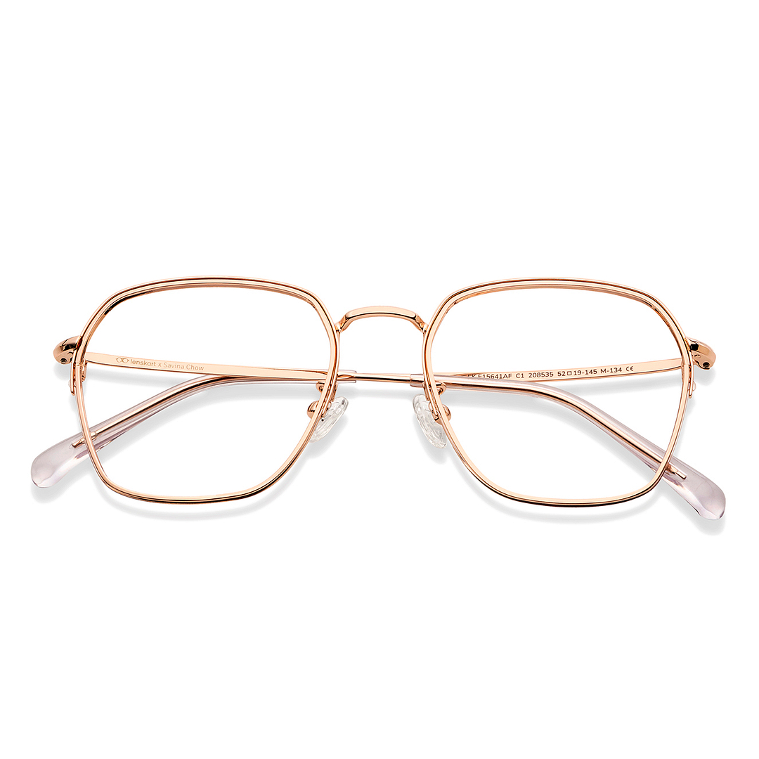 Lenskart Gold Full Rim Hexagonal left side