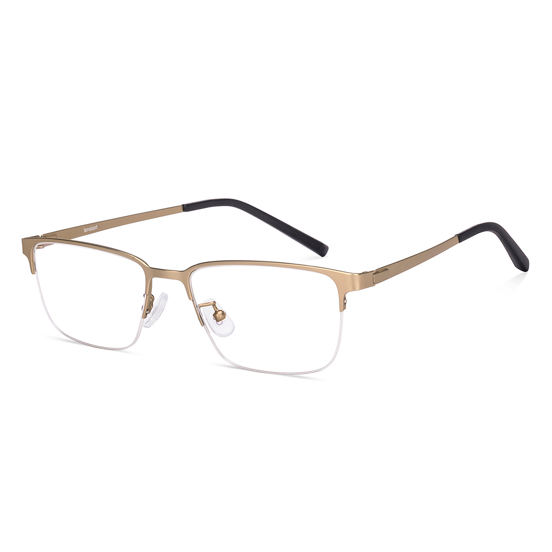 Lenskart Gold Half Rim Rectangle left side