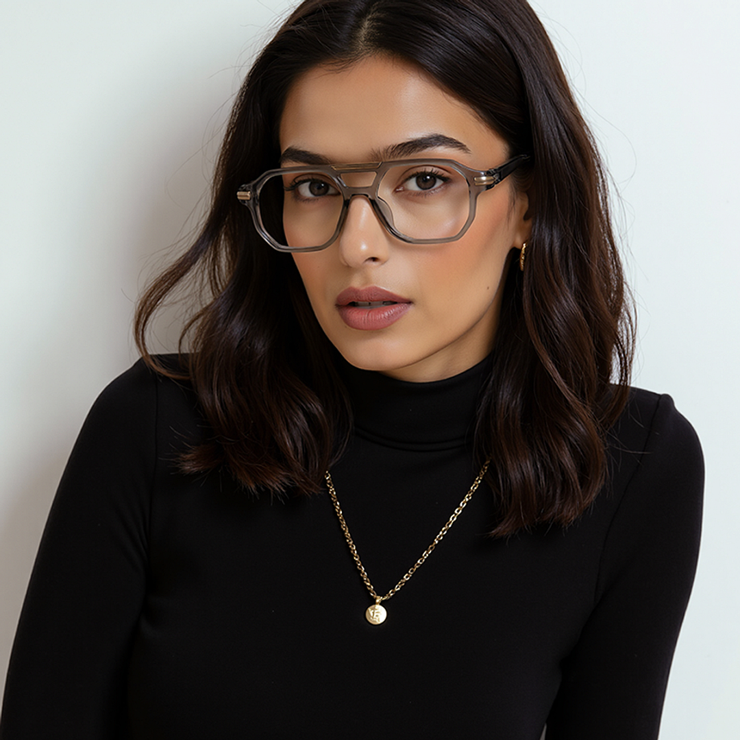 Lenskart STUDIO Gray Full Rim Geometric left side