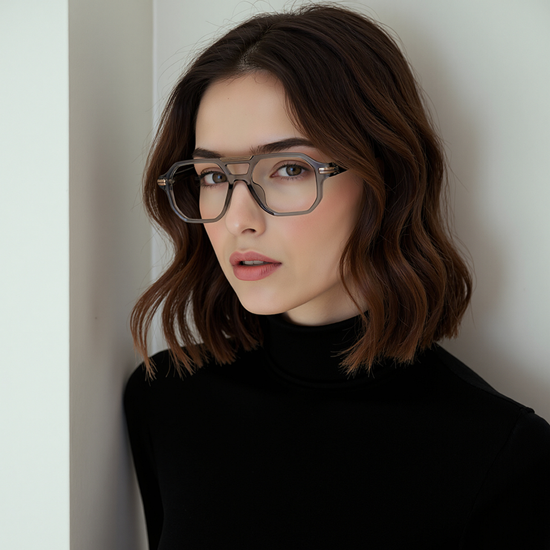 Lenskart STUDIO Gray Full Rim Geometric right side