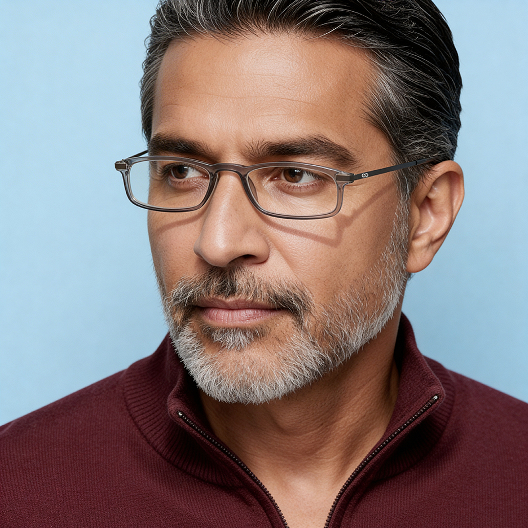 Lenskart READERS Gray Dark Gunmetal Full Rim Rectangle Lenskart READERS LR E13701 Only for 1 25 Prefitted Powers left side