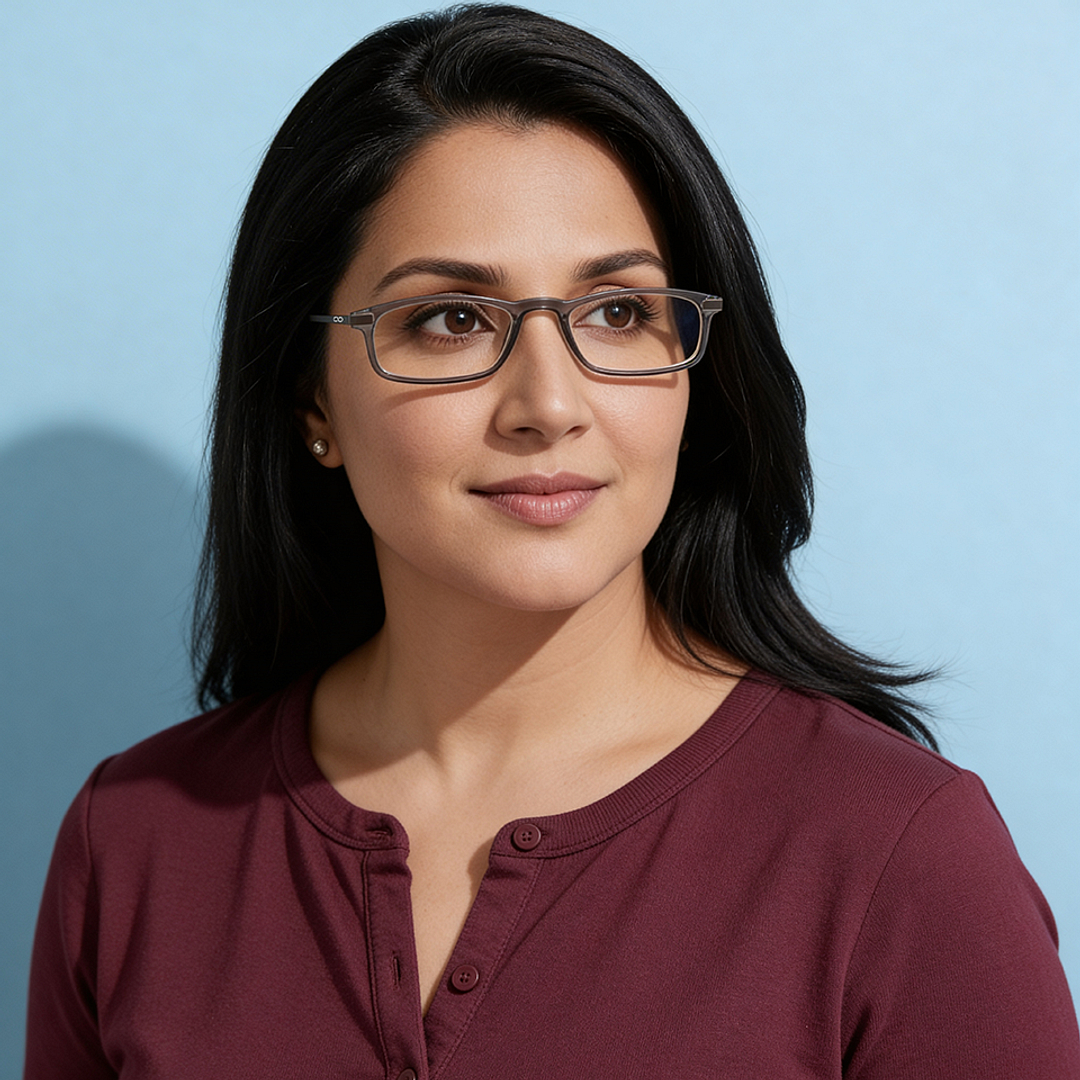 Lenskart READERS Gray Dark Gunmetal Full Rim Rectangle Lenskart READERS LR E13701 Only for 1 25 Prefitted Powers left side