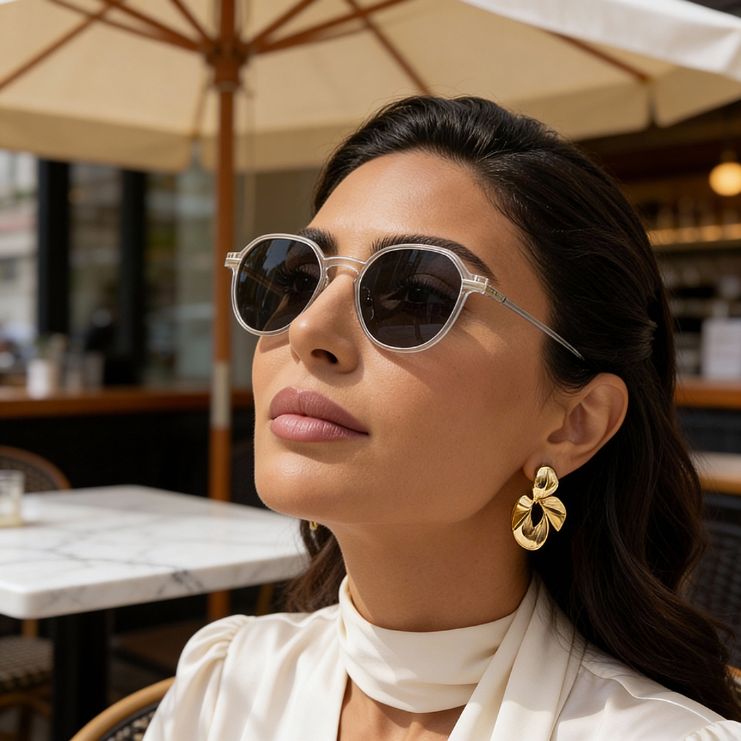 Lenskart Air Silver Full Rim Round left side