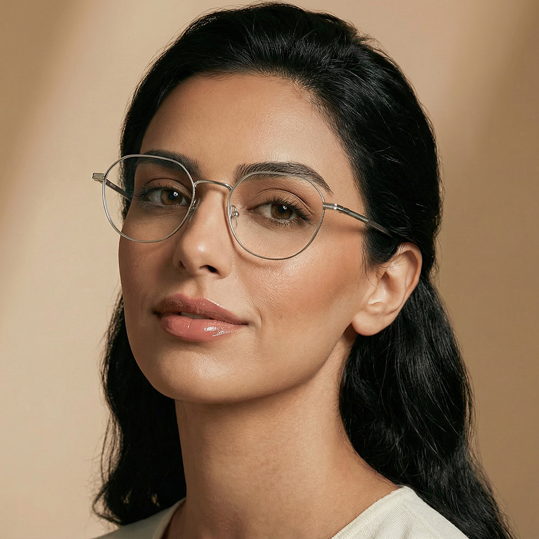 Lenskart Air Silver Full Rim Round right side