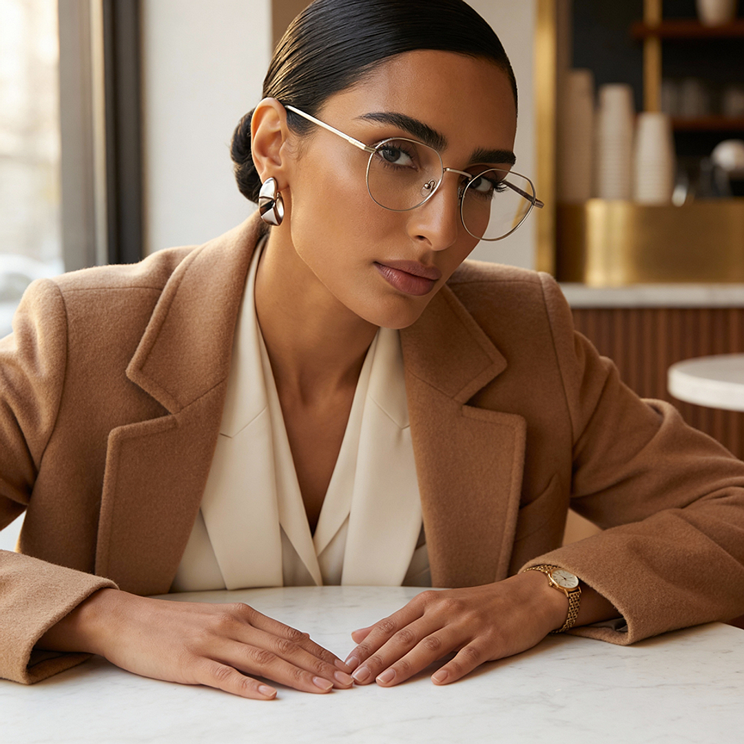 Lenskart Air Silver Full Rim Round left side