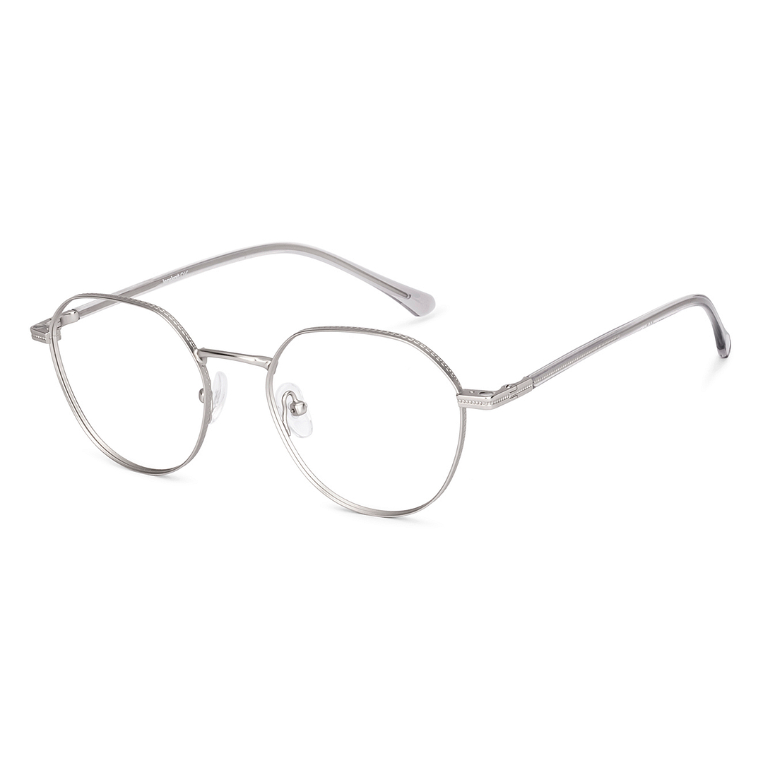 Lenskart Air Silver Full Rim Round left side