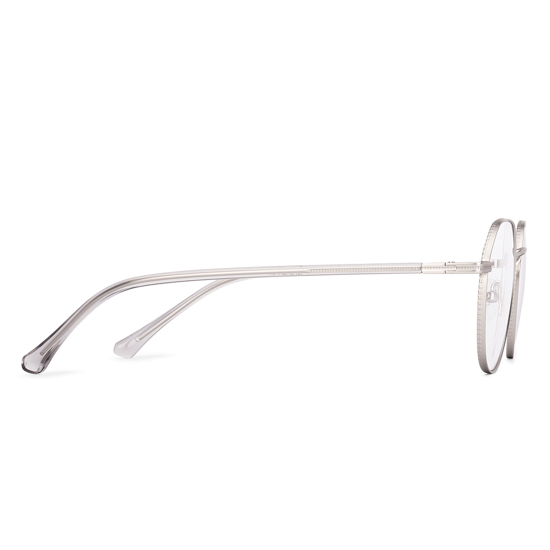 Lenskart Air Silver Full Rim Round left side