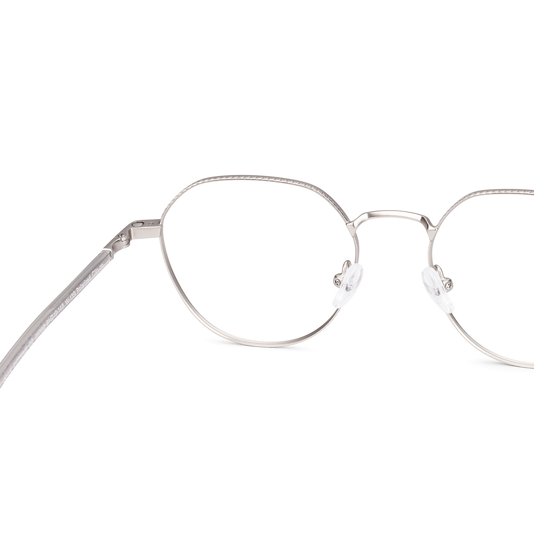 Lenskart Air Silver Full Rim Round left side