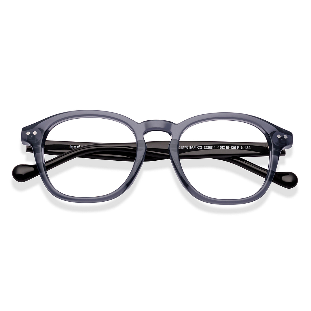 Lenskart Gray Transparent Full Rim Square left side
