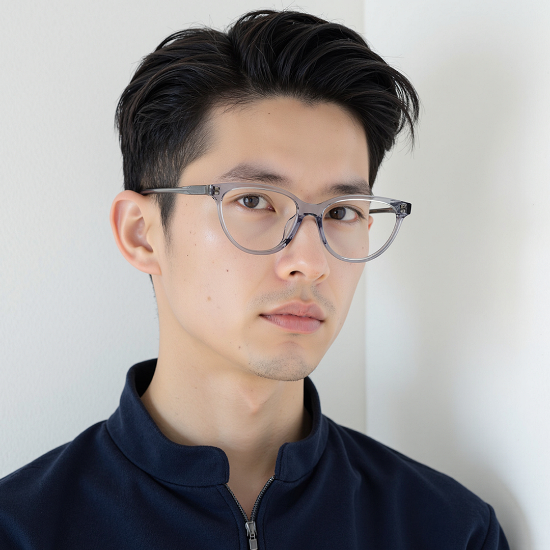 Lenskart Gray Transparent Full Rim Cat Eye right side