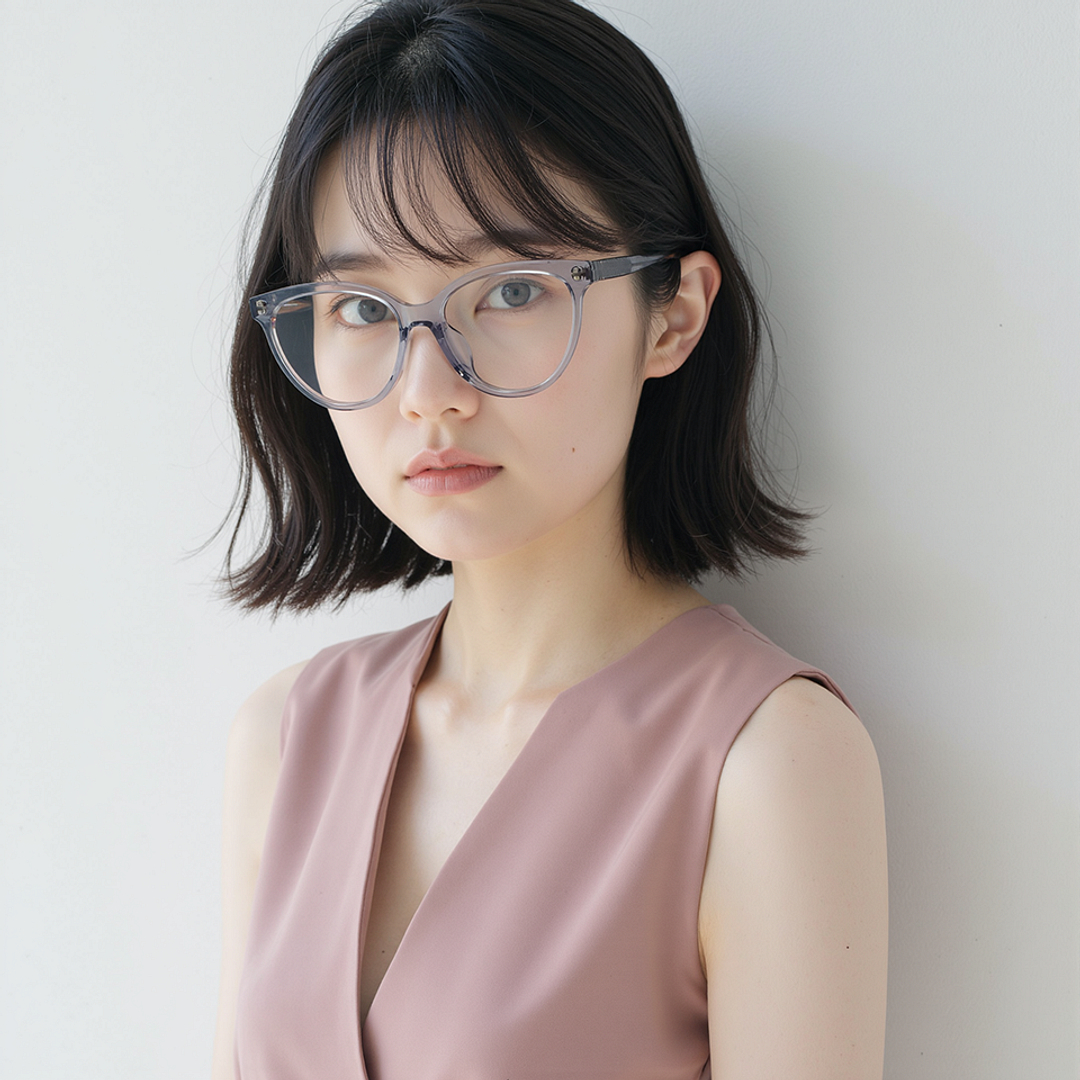 Lenskart Gray Transparent Full Rim Cat Eye right side