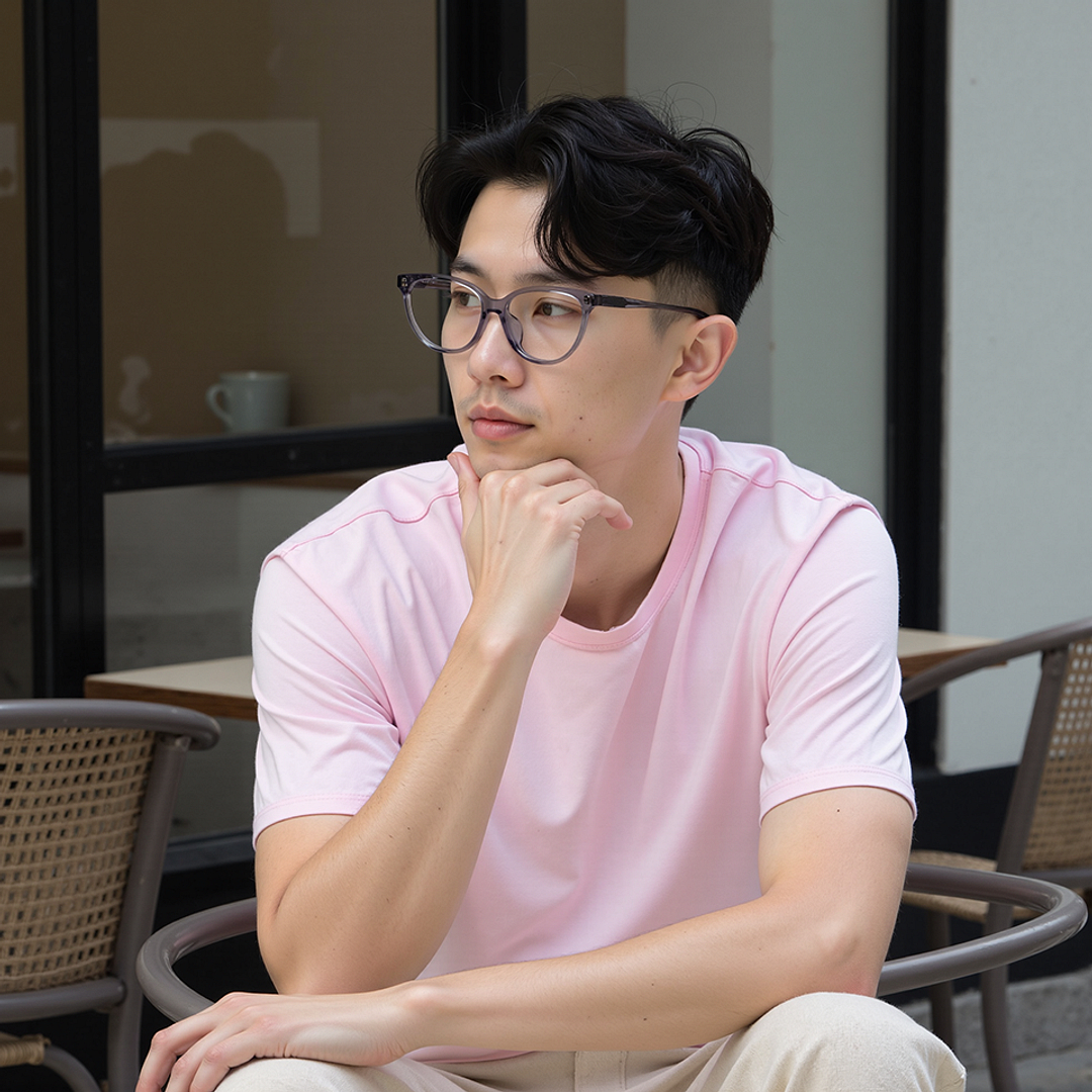 Lenskart Gray Transparent Full Rim Cat Eye left side