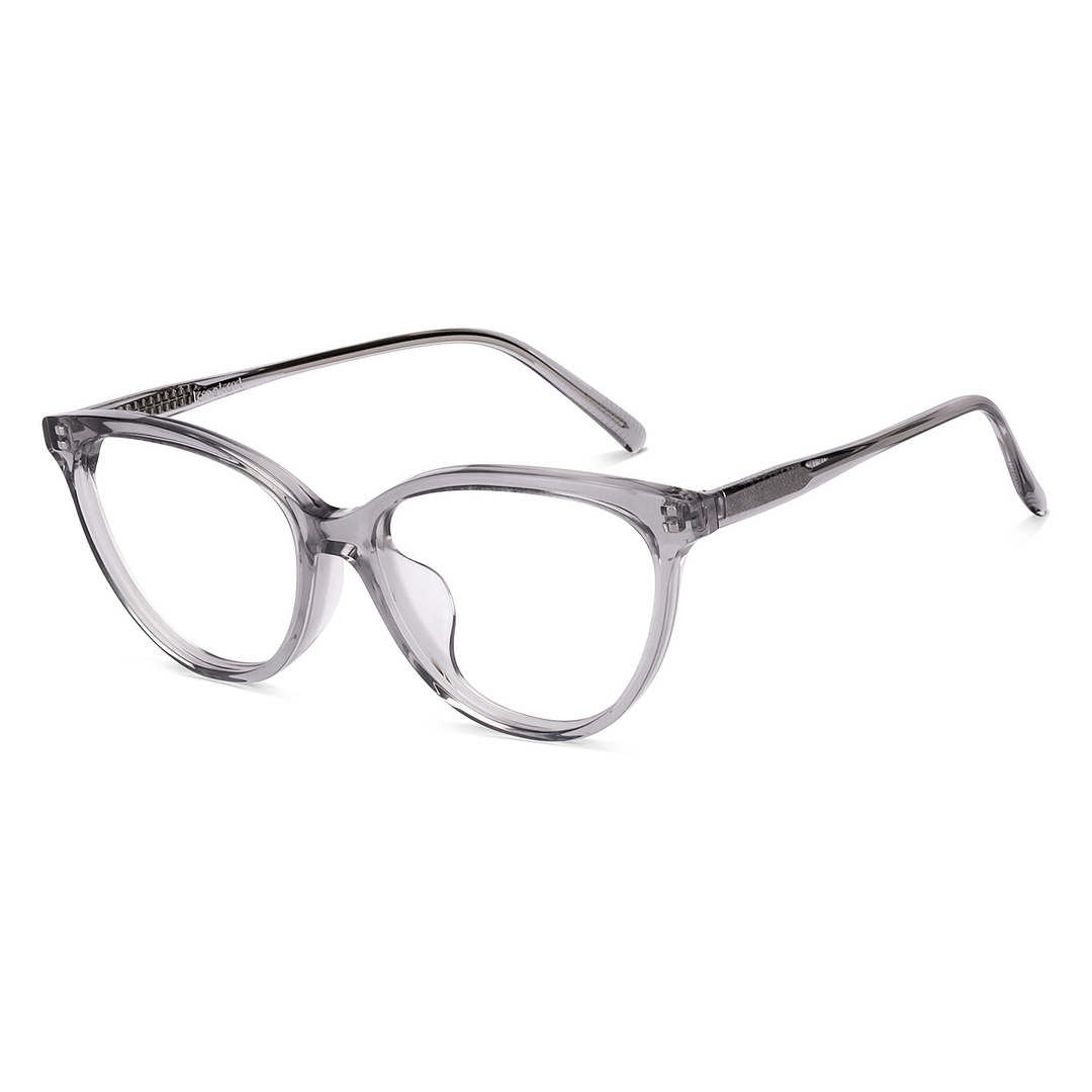 Lenskart Gray Transparent Full Rim Cat Eye left side