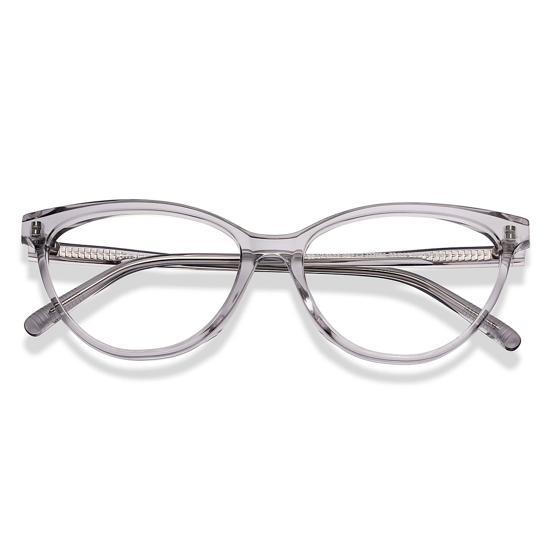 Lenskart Gray Transparent Full Rim Cat Eye left side