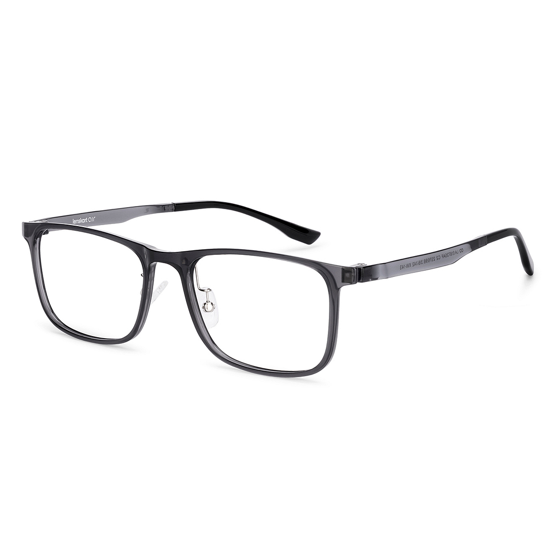 Lenskart Air Gray Transparent Full Rim Rectangle left side
