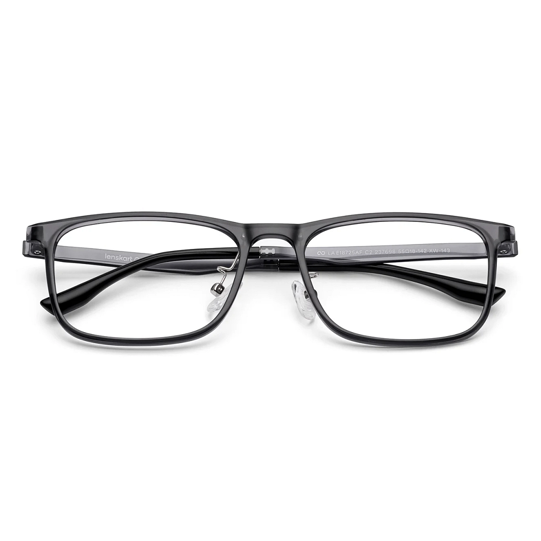 Lenskart Air Gray Transparent Full Rim Rectangle left side