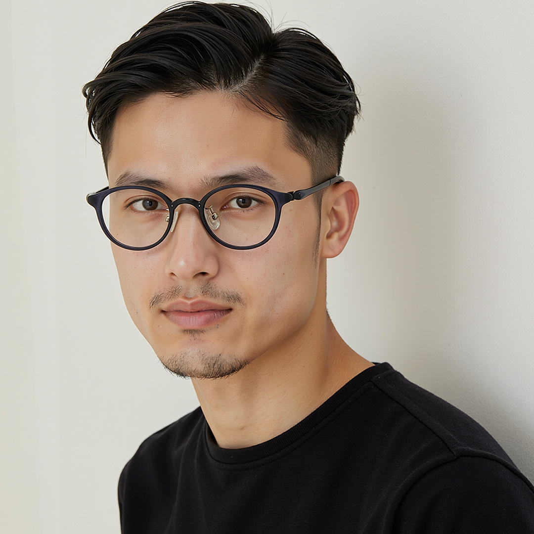 Lenskart Air Gray Transparent Full Rim Round left side