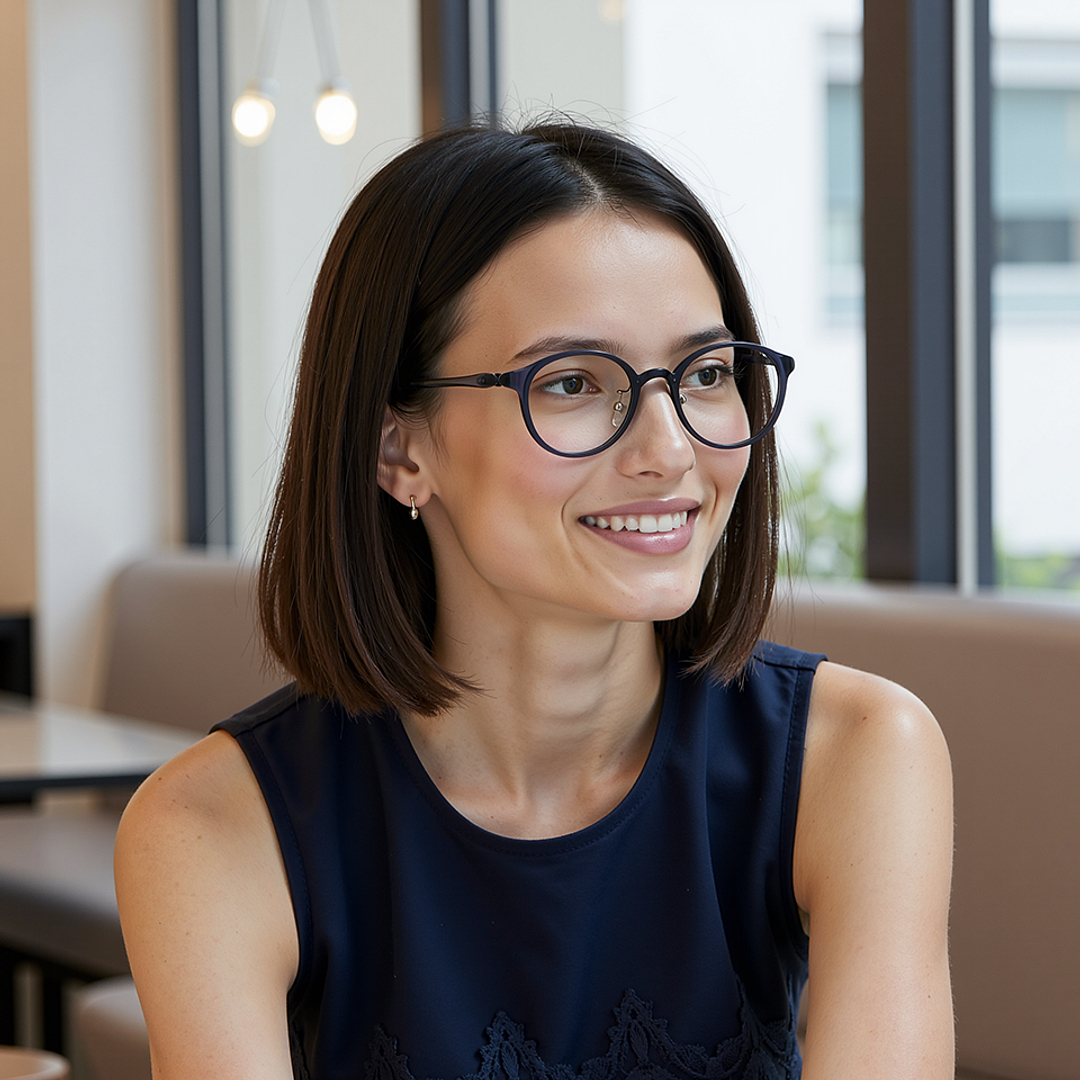 Lenskart Air Gray Transparent Full Rim Round right side