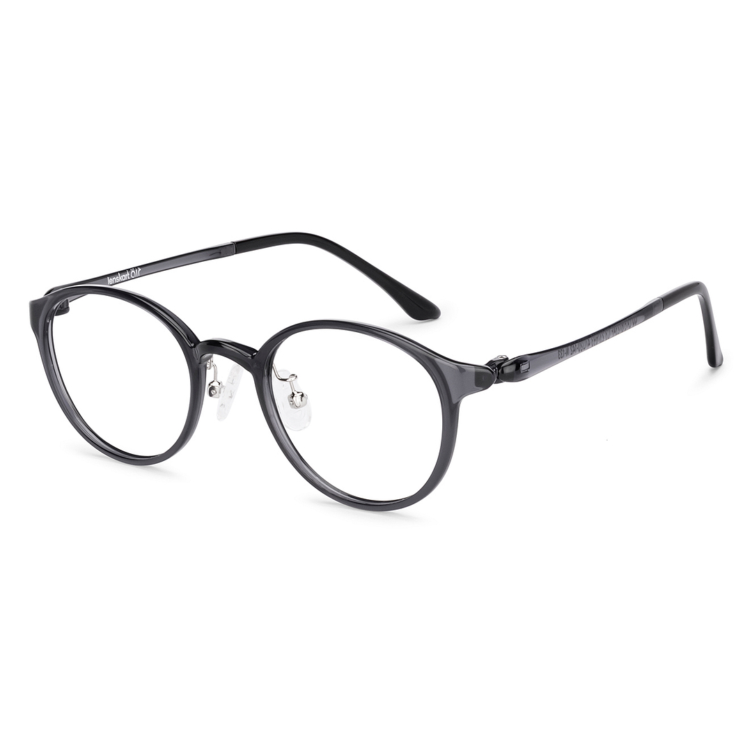 Lenskart Air Gray Transparent Full Rim Round left side