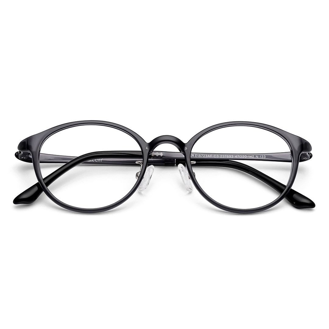 Lenskart Air Gray Transparent Full Rim Round left side