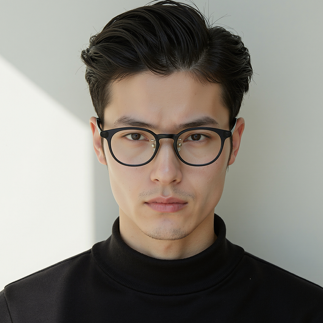 Lenskart Air Gray Transparent Full Rim Round right side