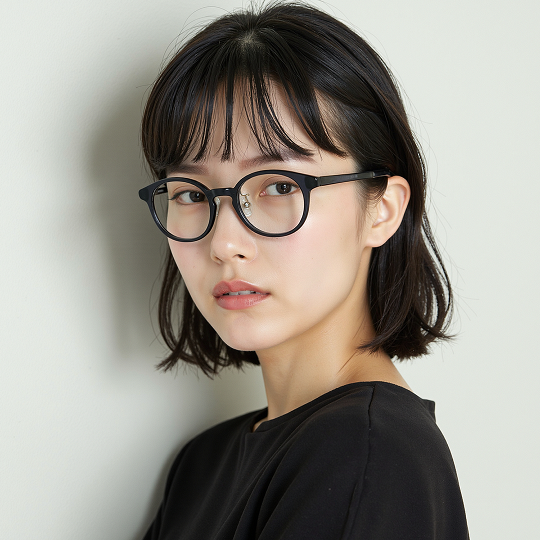 Lenskart Air Gray Transparent Full Rim Round left side