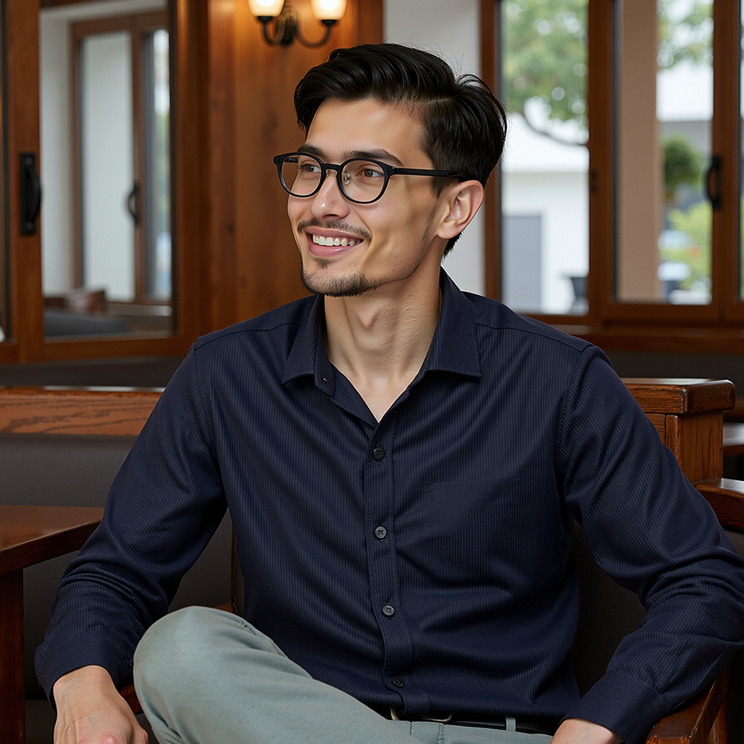 Lenskart Air Gray Transparent Full Rim Round left side