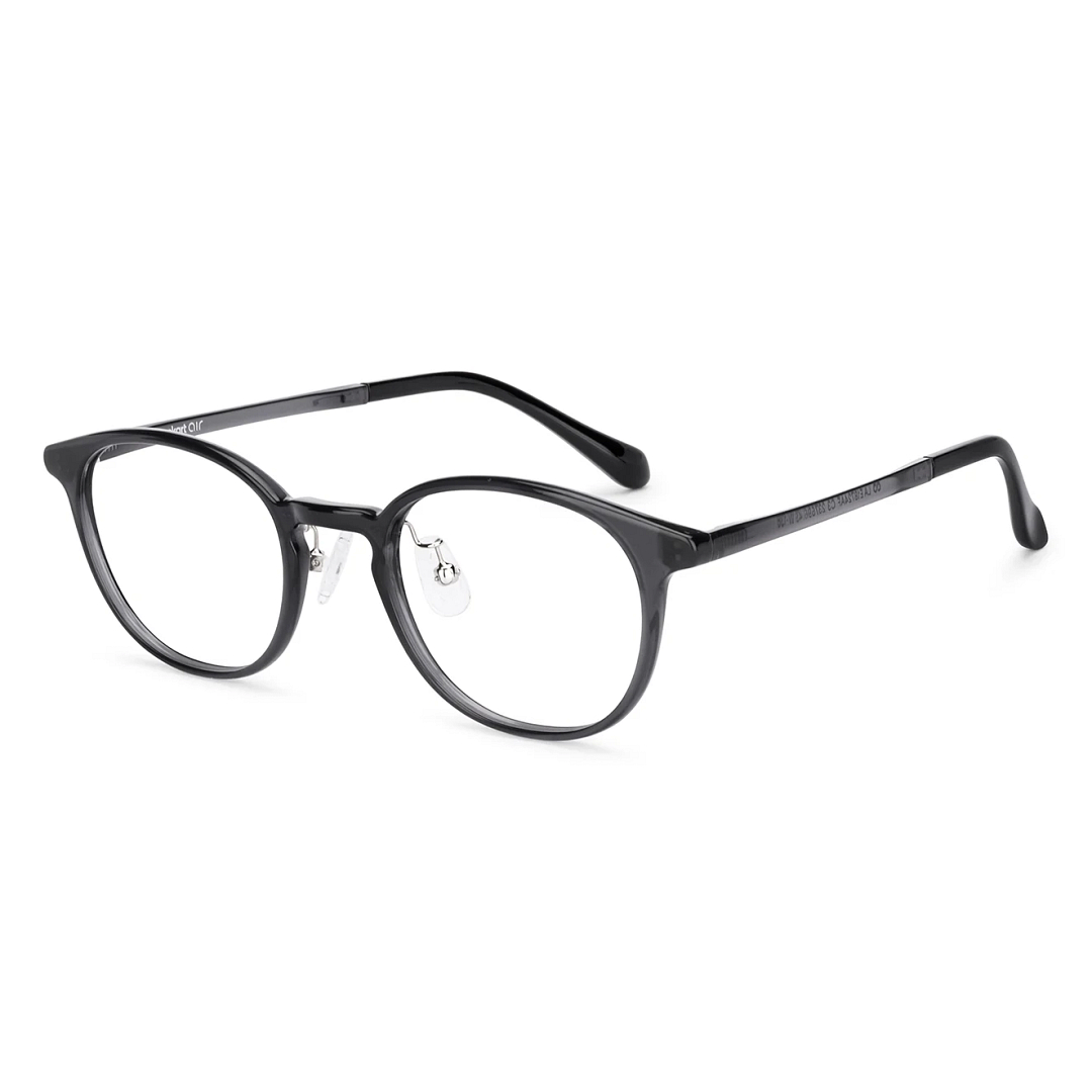 Lenskart Air Gray Transparent Full Rim Round left side