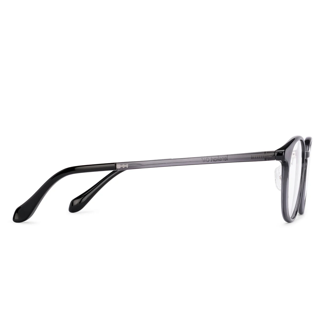 Lenskart Air Gray Transparent Full Rim Round left side