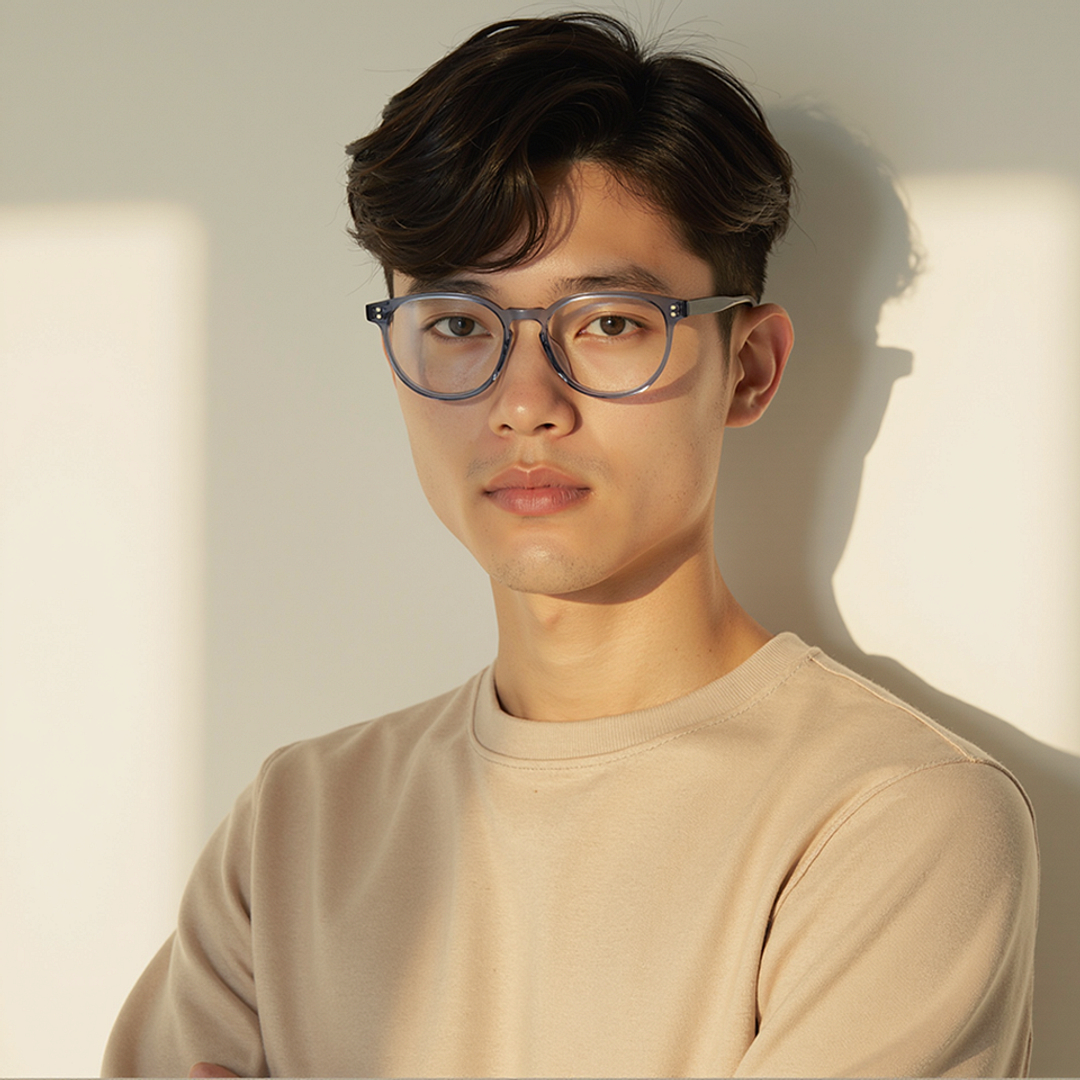 Lenskart Gray Transparent Full Rim Round left side